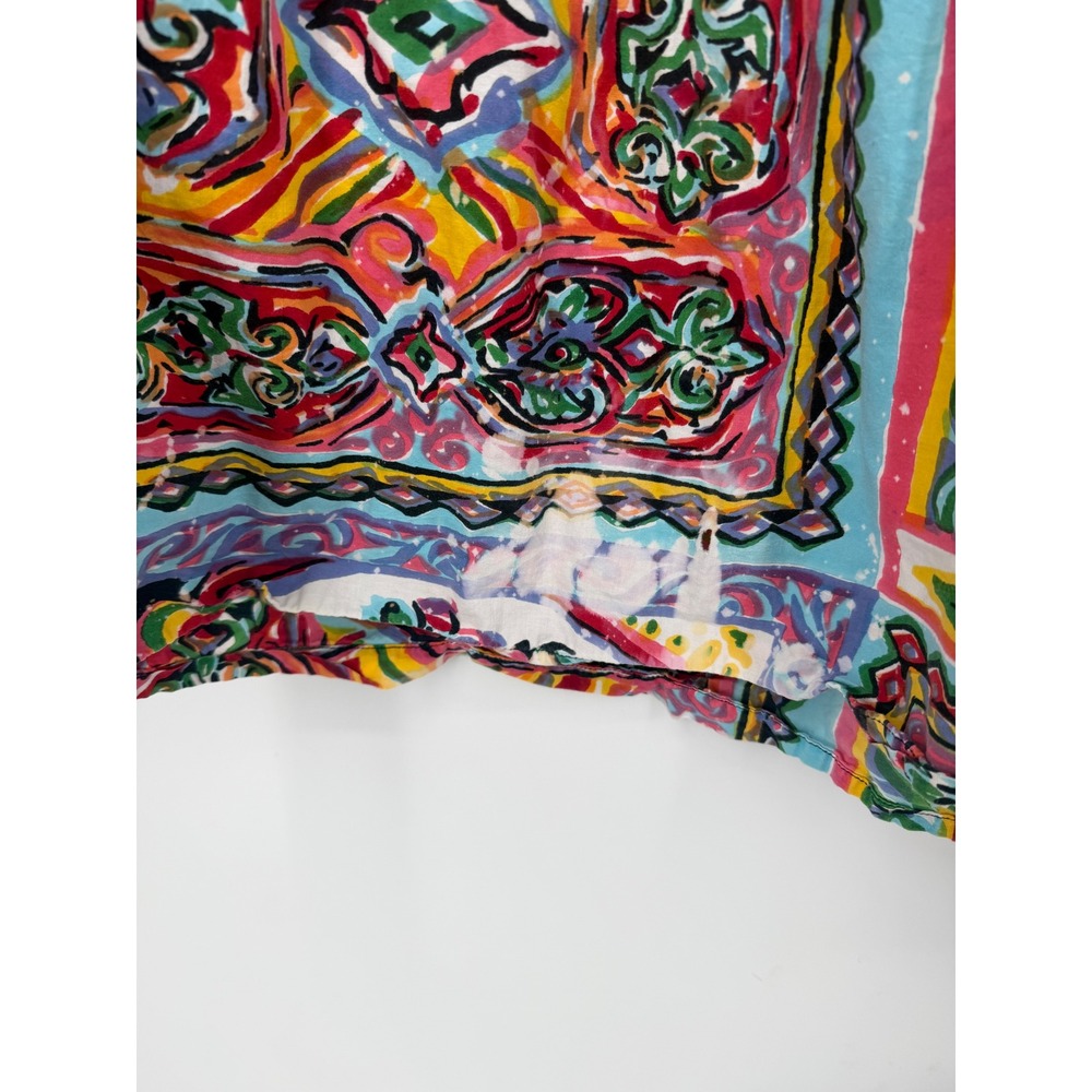 Go Softly Womens Patio Dress Cotton One Size Colorful Summer Floral Relax - Picture 3 of 10